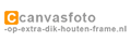 Canvasfoto op extra dik houten frame logo